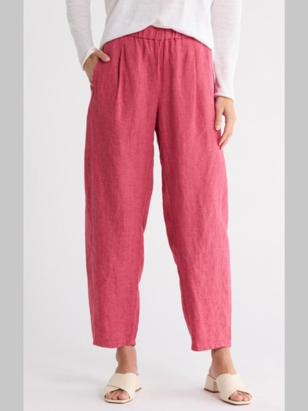 EILEEN FISHER Washed Organic Linen Délavé Lantern Pant